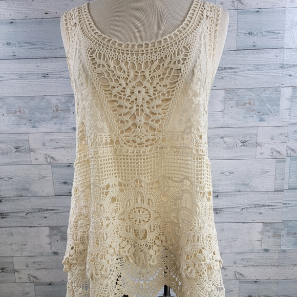 Noelle Knit Boho Chic Crocheted Top Size S/M - Picture 1 of 8